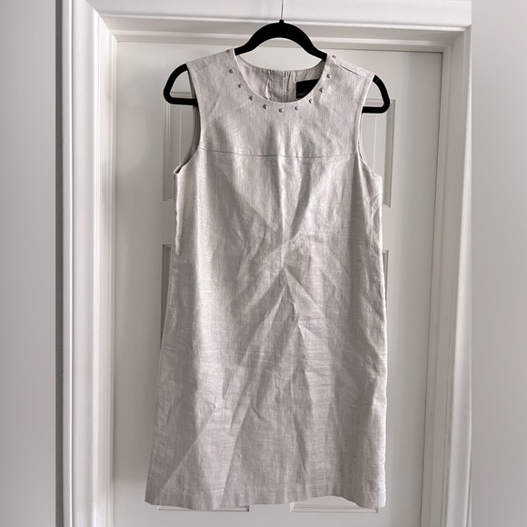 Cynthia Rowley Dresses & Skirts - Cynthia Rowley soft beige silver shimmer stud accents pencil dress womens size 8